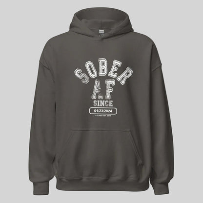 Sober AF Since Recovery Hoodie featuring the design (view 21)