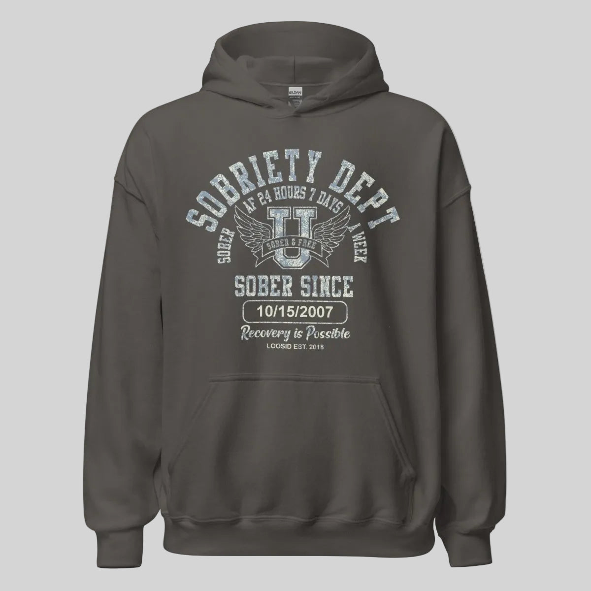 Sobriety Dept Recovery Hoodie product photo (view 10)