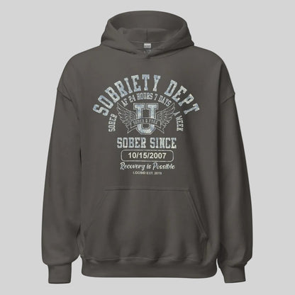 Sobriety Dept Recovery Hoodie product photo (view 10)