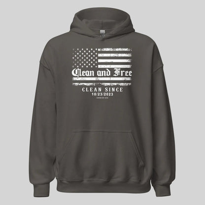 Clean and Free Custom Recovery Date Recovery Hoodie featuring the design (view 11)