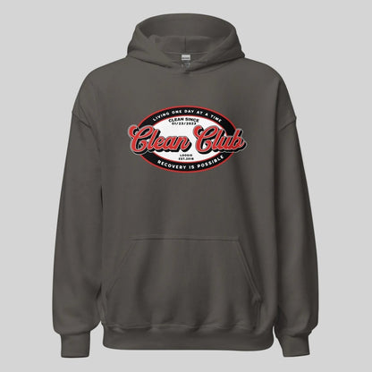 Clean Club Badge Recovery Hoodie lifestyle view (view 5)