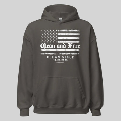 Clean and Free Custom Recovery Date Recovery Hoodie close-up view (view 12)
