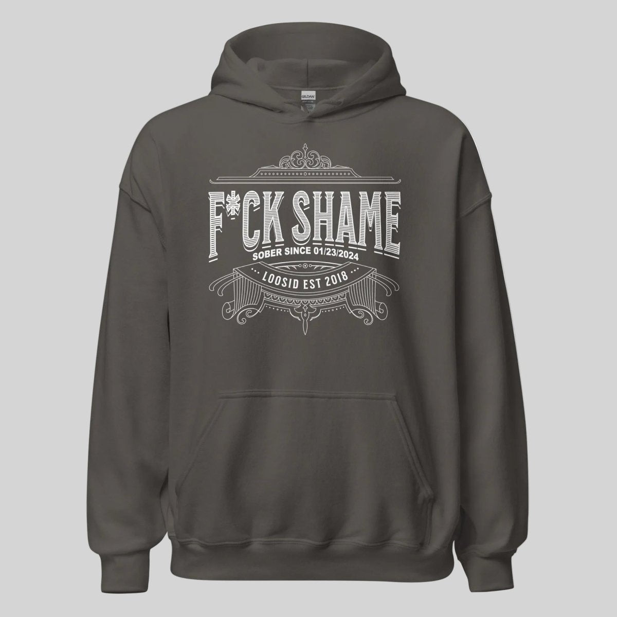 F*ck Shame Recovery Hoodie packaging detail (view 38)