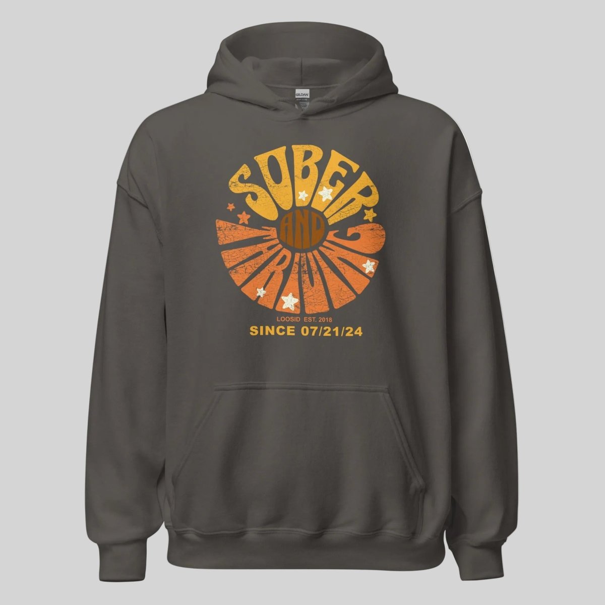 Sober & Thriving Recovery Hoodie packaging detail (view 18)