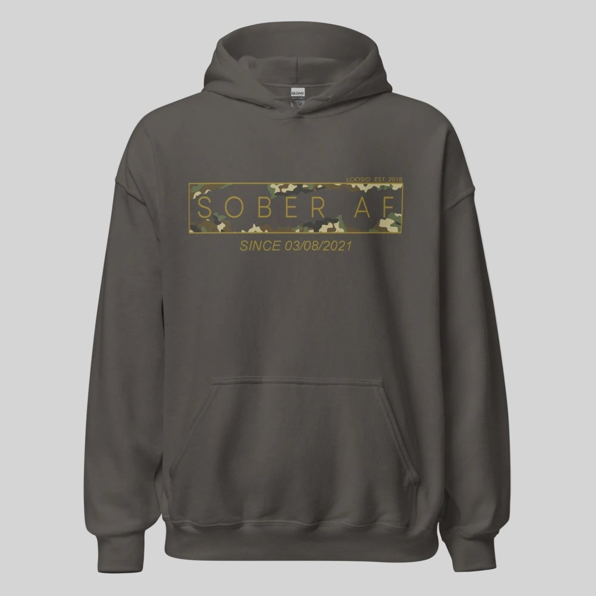 Sober AF Camo Recovery Hoodie product photo (view 10)