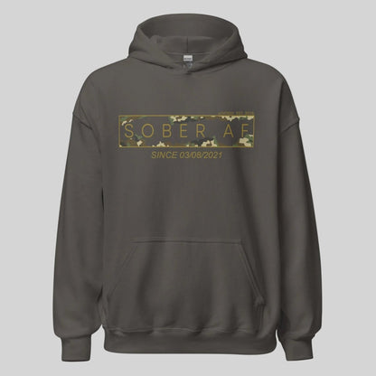 Sober AF Camo Recovery Hoodie product photo (view 10)
