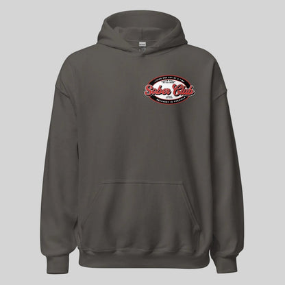 Sober Club Badge Recovery Hoodie close-up view (view 32)