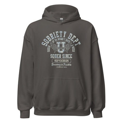 Sobriety Dept Recovery Hoodie side view (view 16)