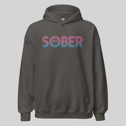 Retro Sobriety Date Recovery Hoodie flat lay styled image (view 43)