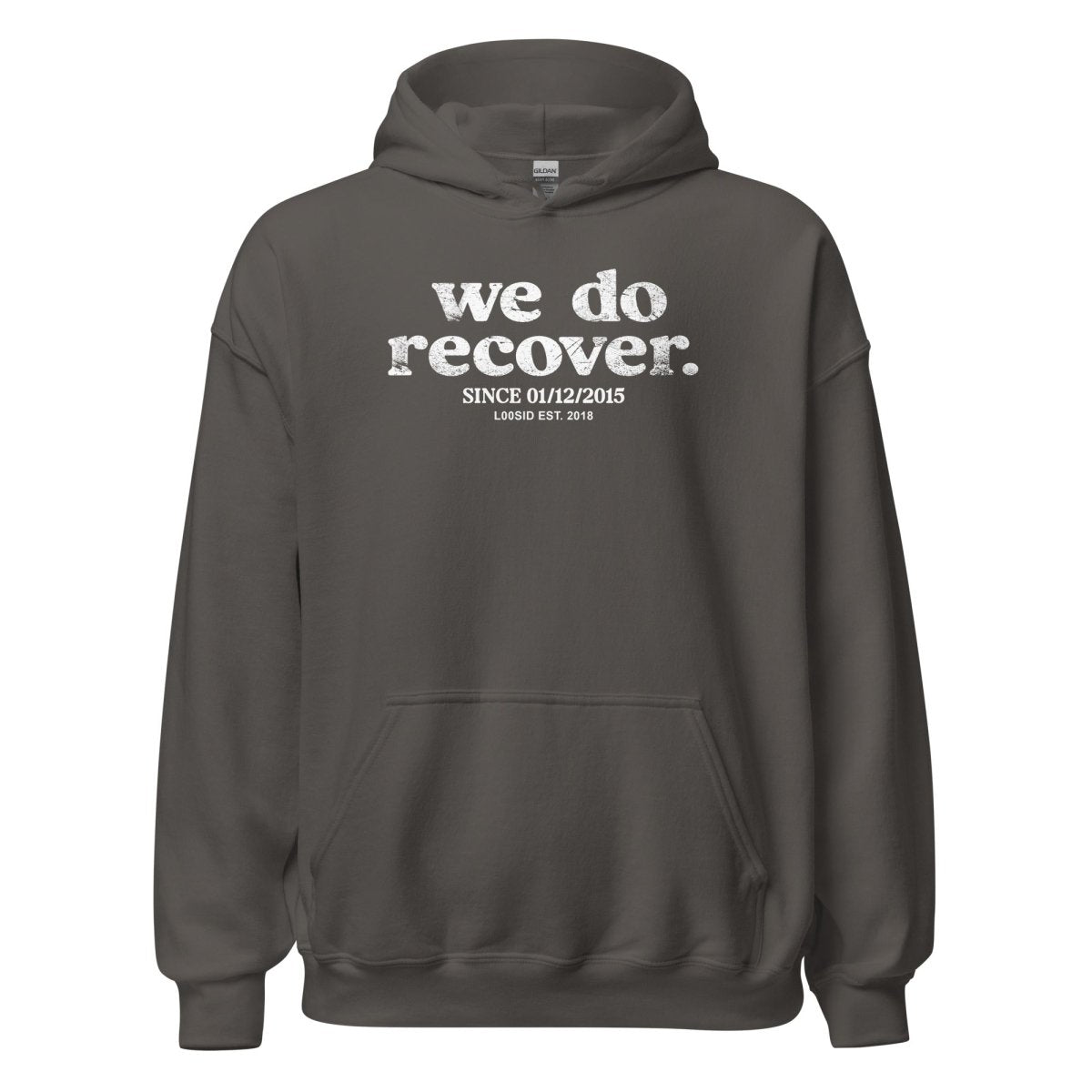 We Do Recover Men's Sober Recovery Hoodie flat lay styled image (view 23)