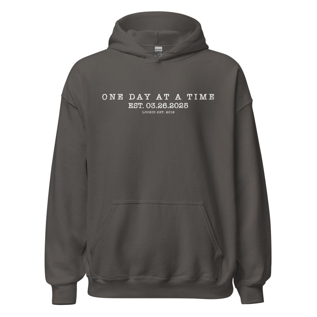 One Day At a Time Recovery Hoodie side view (view 26)