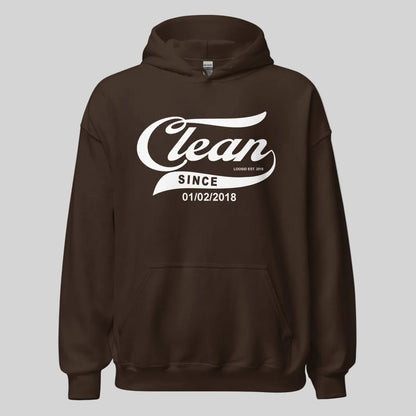 Clean Since Hoodie with Date Recovery Hoodie product photo (view 20)