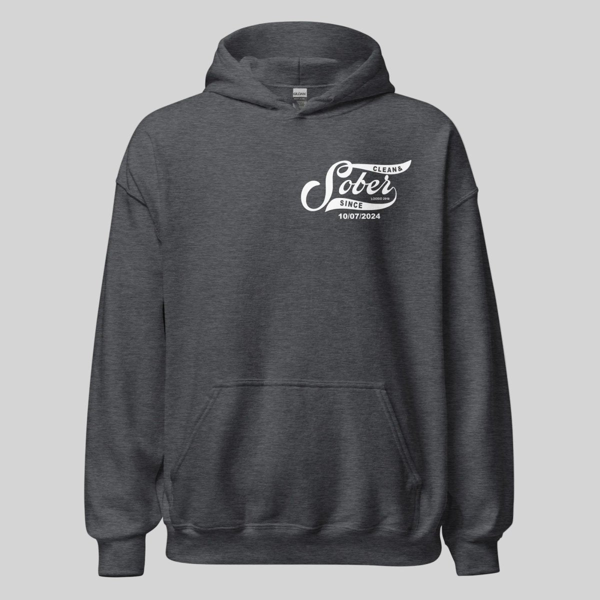 Sober Since Recovery Hoodie flat lay styled image (view 13)