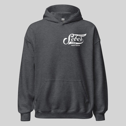 Sober Since Recovery Hoodie flat lay styled image (view 13)