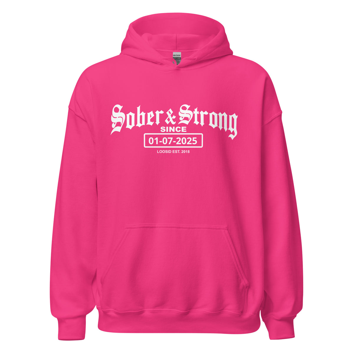 Recovery Hoodie with custom date for celebrating sobriety