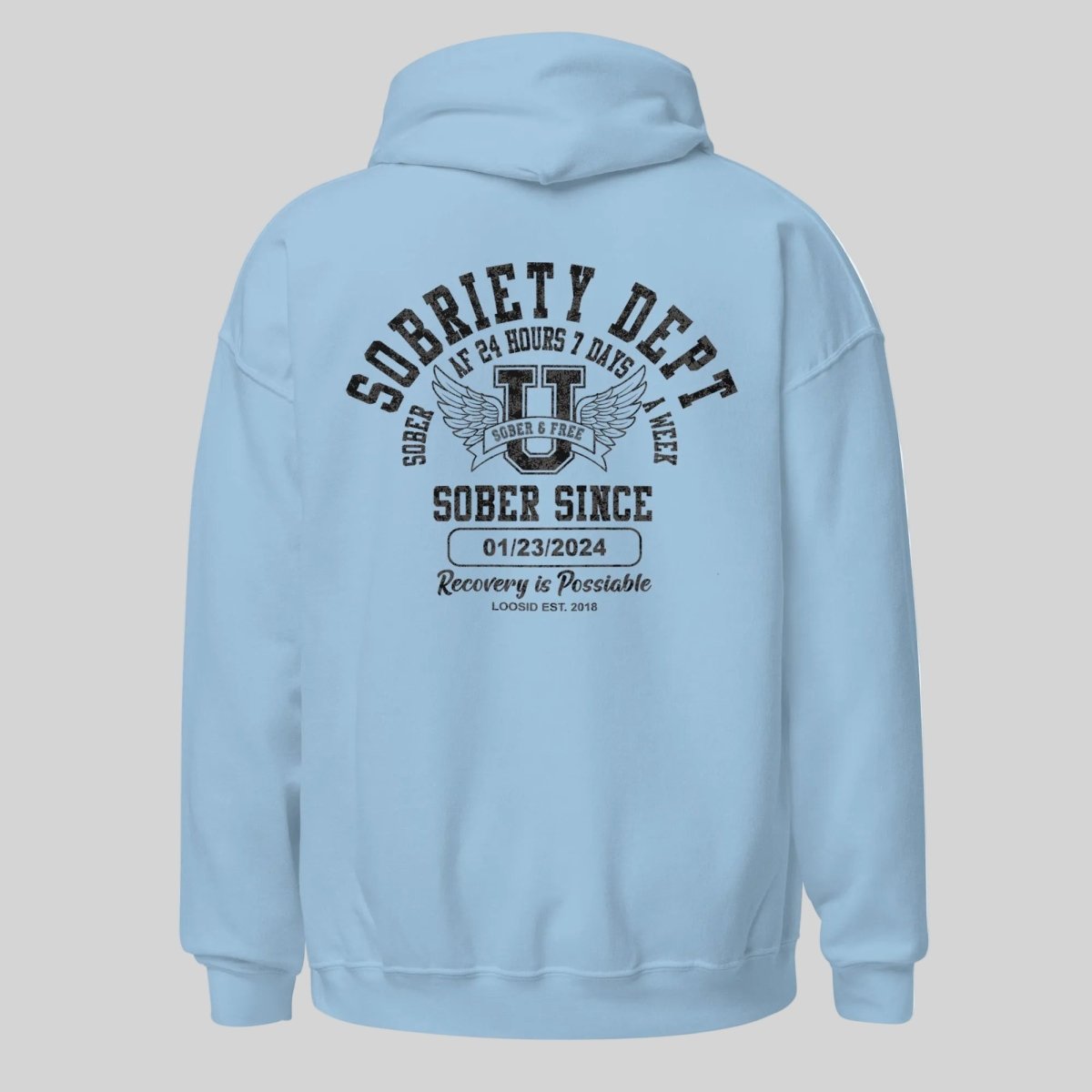 Sobriety Dept Recovery Hoodie featuring the design (view 31)