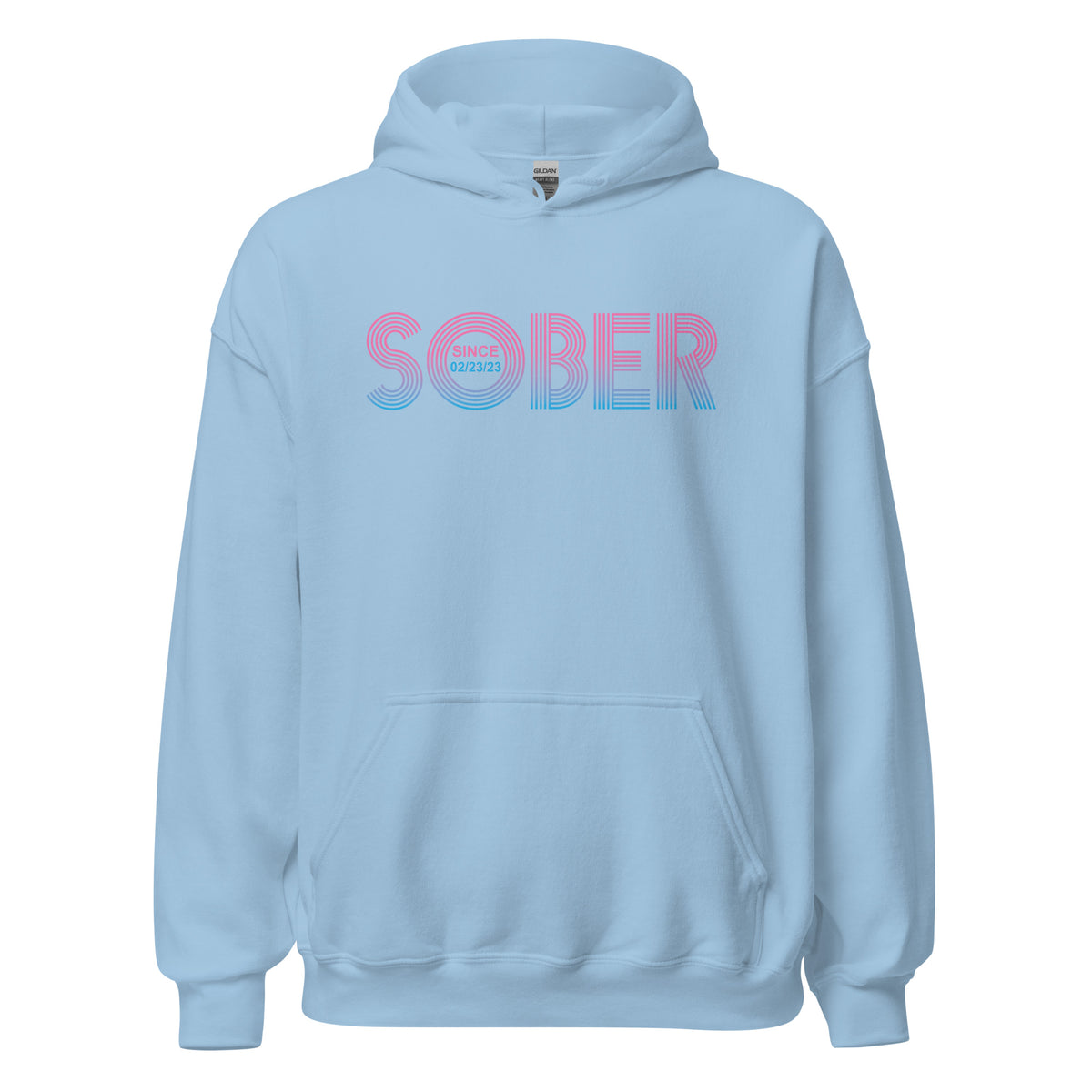 Empowering Recovery Hoodie with custom milestone design