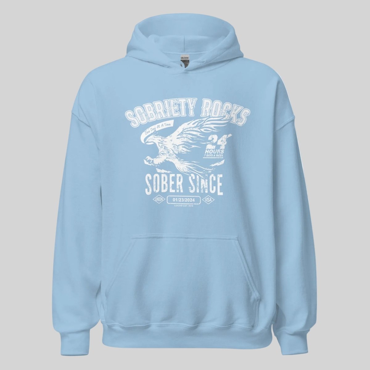 Sober Since Recovery Hoodie close-up view (view 32)