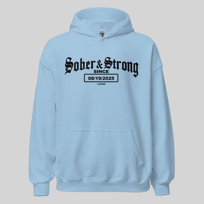 Sober & Strong Old School Recovery Hoodie product photo (view 20)