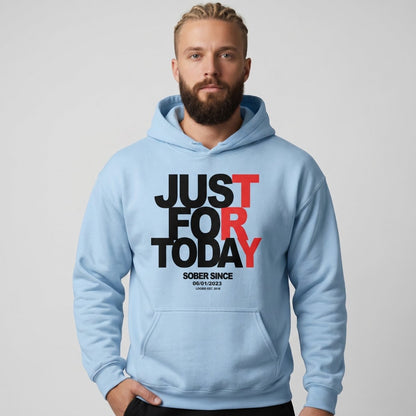 Just For Today Custom Sobriety Date Recovery Hoodie side view (view 26)