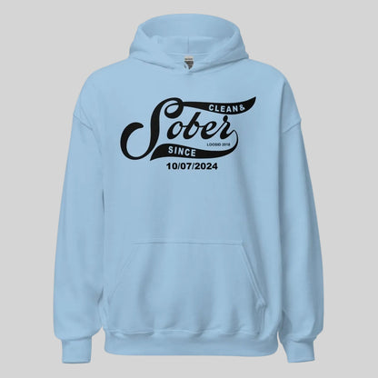 Sober Since Recovery Hoodie flat lay styled image (view 43)