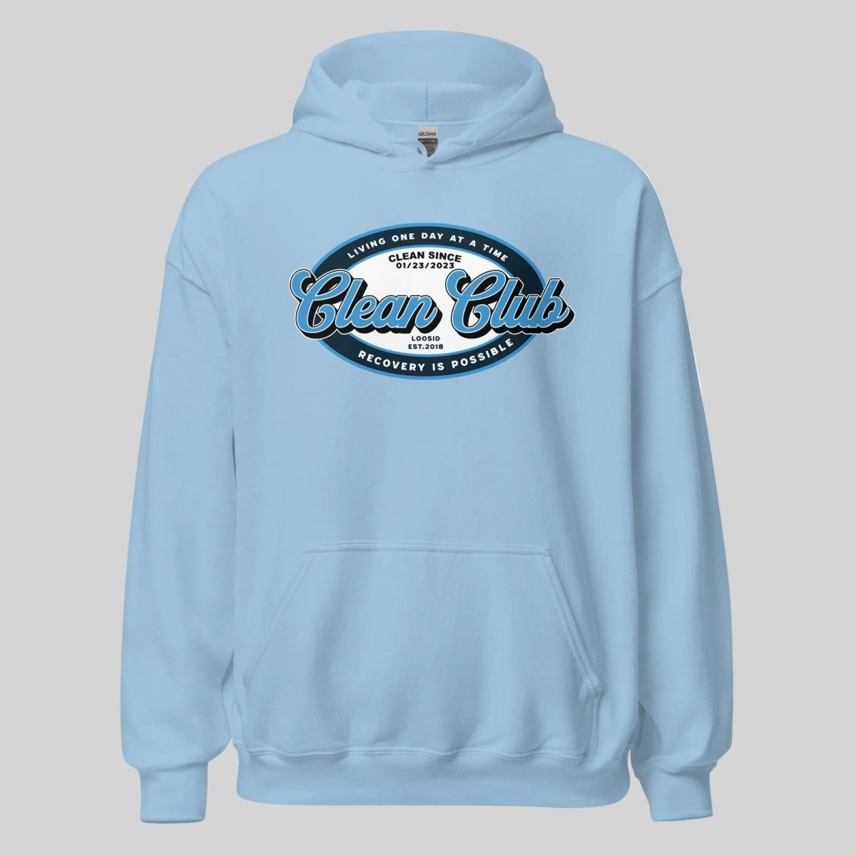Clean Club Badge Recovery Hoodie flat lay styled image (view 23)