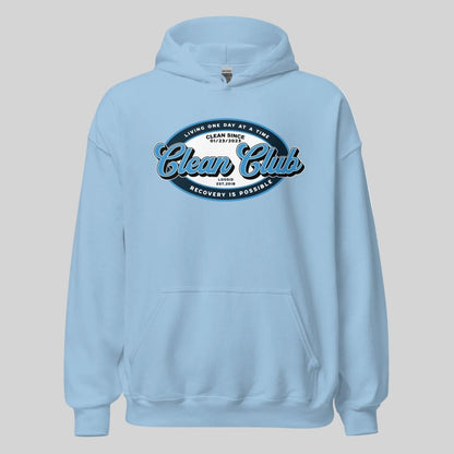 Clean Club Badge Recovery Hoodie flat lay styled image (view 23)