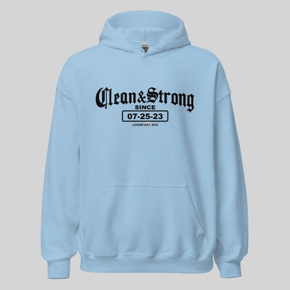 Old School Clean & Strong Recovery Hoodie flat lay styled image (view 23)