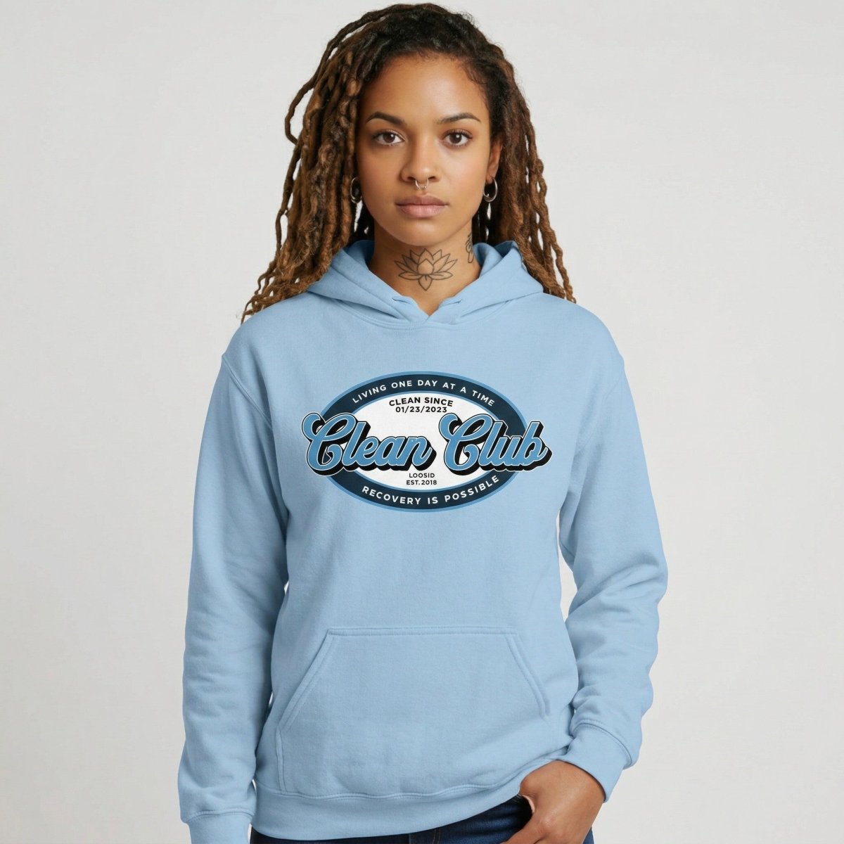 Clean Club Badge Recovery Hoodie back view (view 27)