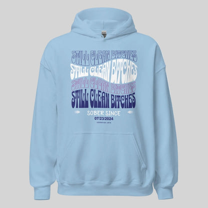 Still Clean B Custom Recovery Date Recovery Hoodie flat lay styled image (view 23)