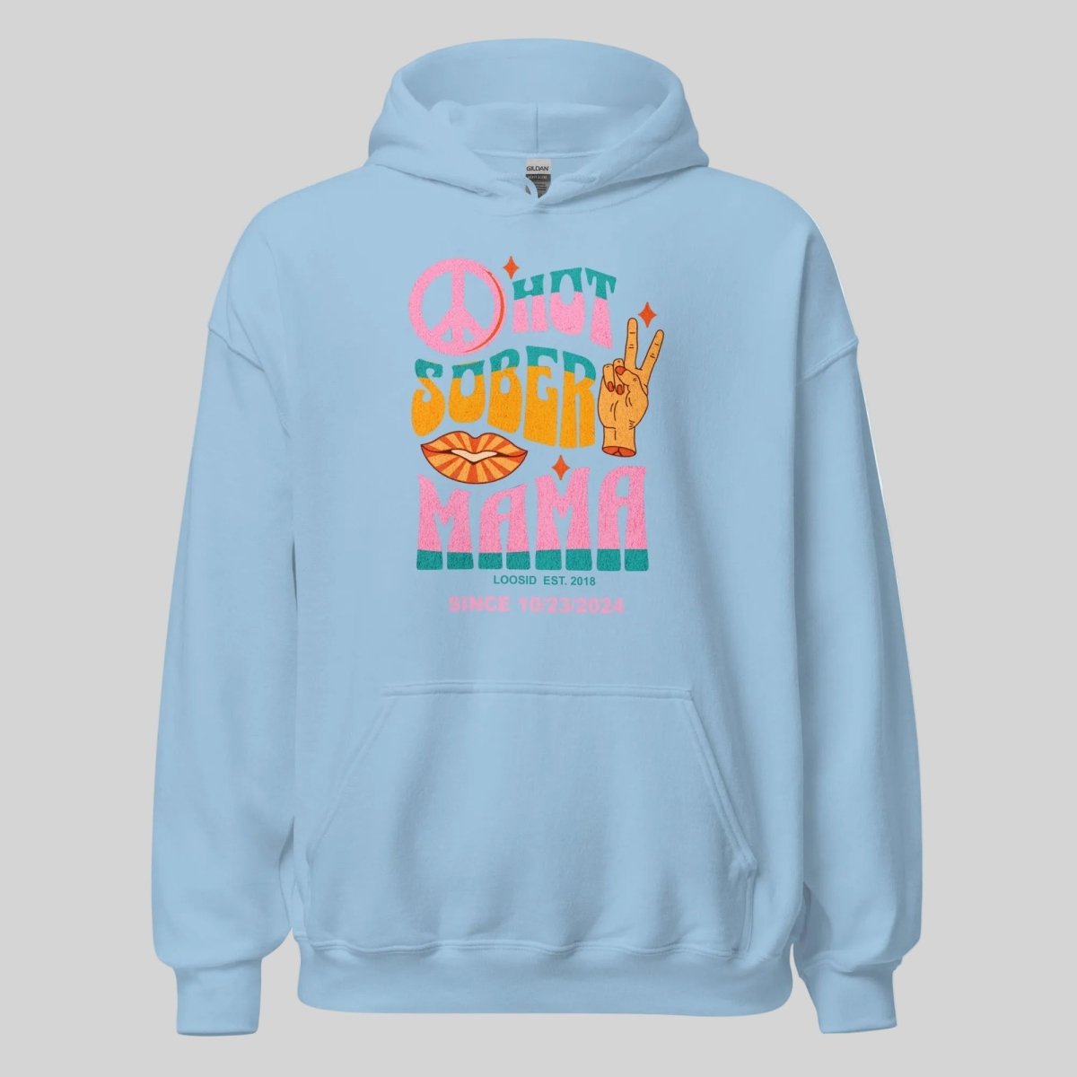 Hot Sober Mama Recovery Hoodie back view (view 27)