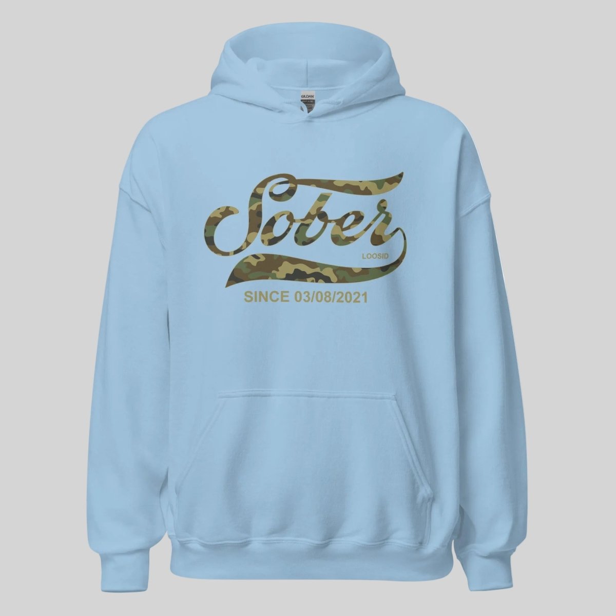 Sober Since Camo Recovery Hoodie graphic detail (view 14)
