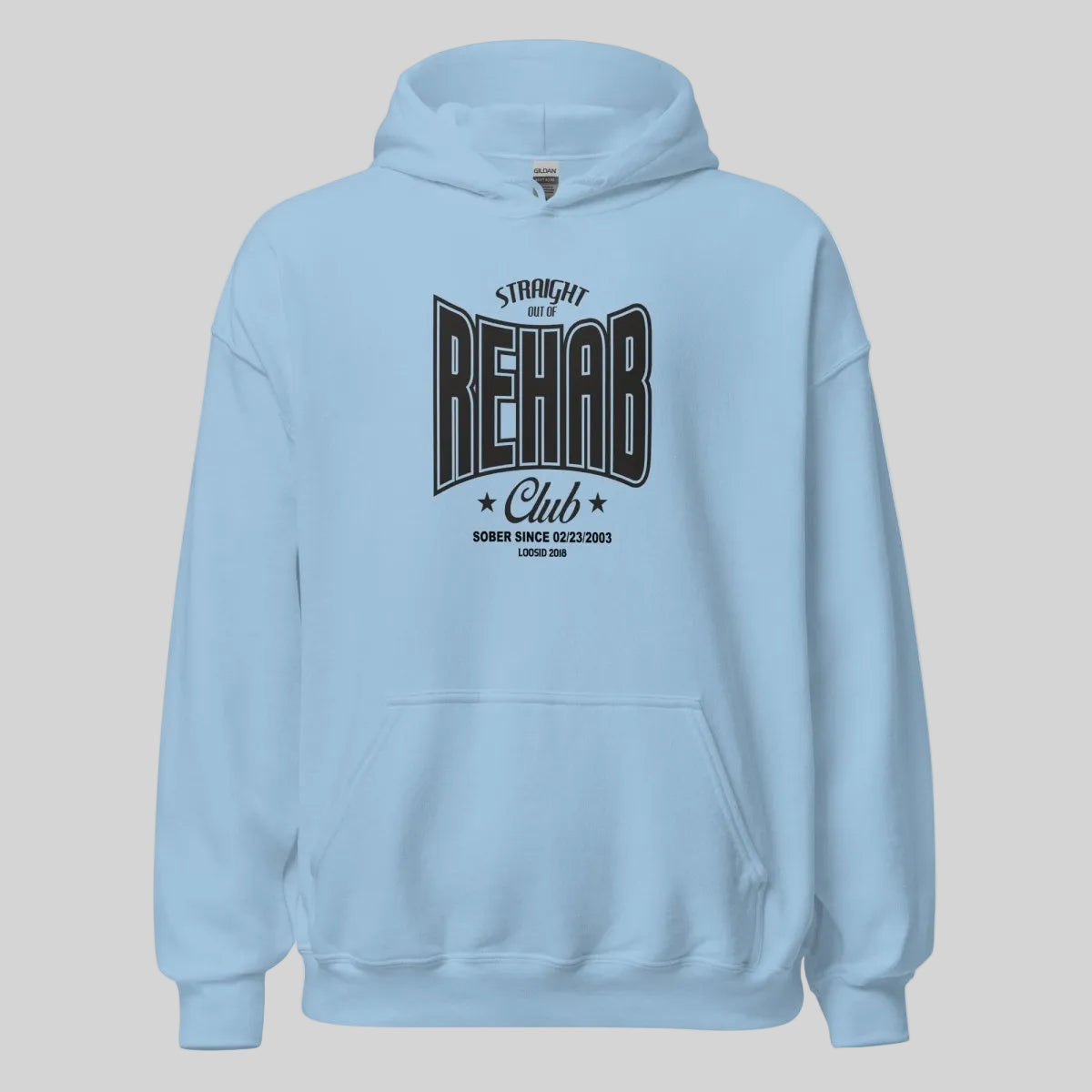Rehab Recovery Hoodie flat lay styled image (view 23)