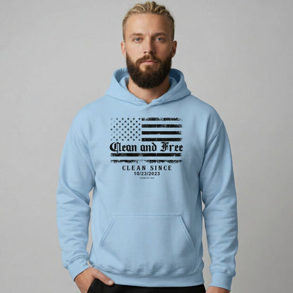 Clean and Free Custom Recovery Date Recovery Hoodie close-up view (view 22)