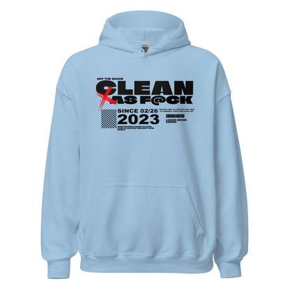 Clean As F*ck Recovery Hoodie flat lay styled image (view 23)