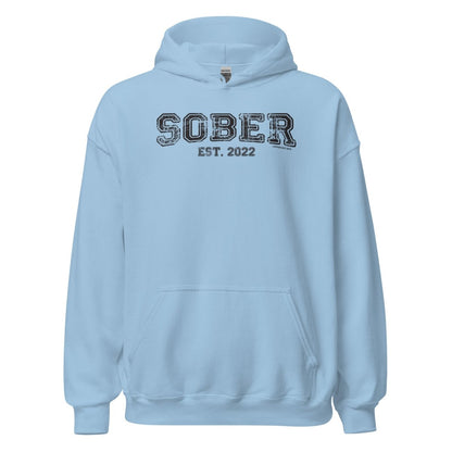 Sober Est. Hoodie w Personalized Sobriety Year Recovery Hoodie featuring the design (view 21)