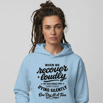 When we recover loudly Recovery Hoodie back view (view 27)