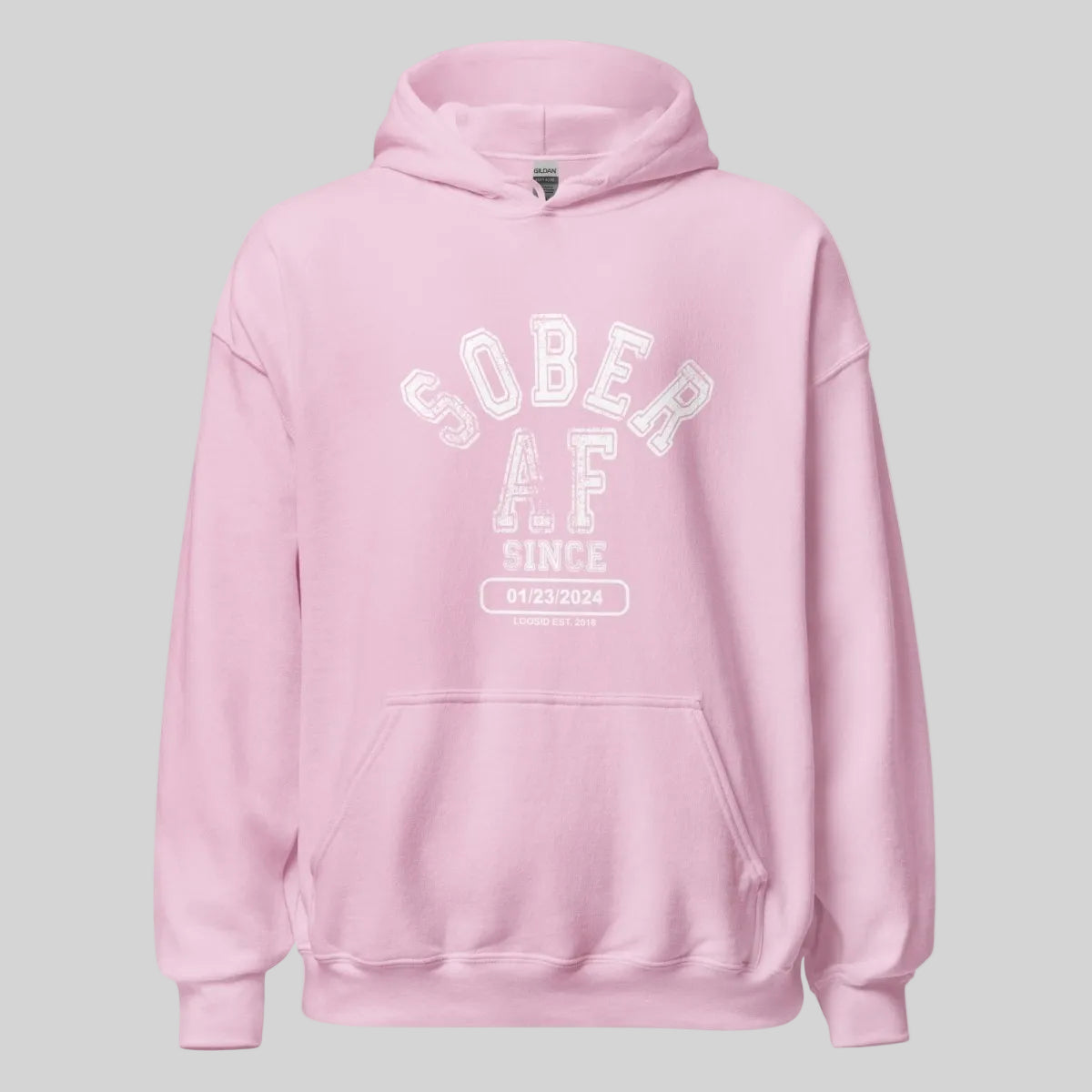 Sober AF Since Recovery Hoodie featuring the design (view 41)