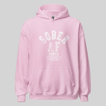 Sober AF Since Recovery Hoodie featuring the design (view 41)