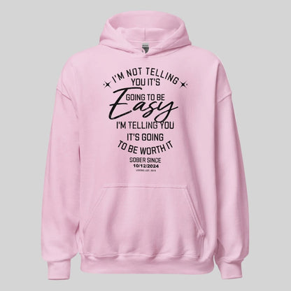 I'm Not Telling Custom Sobriety Date Recovery Hoodie lifestyle view (view 35)