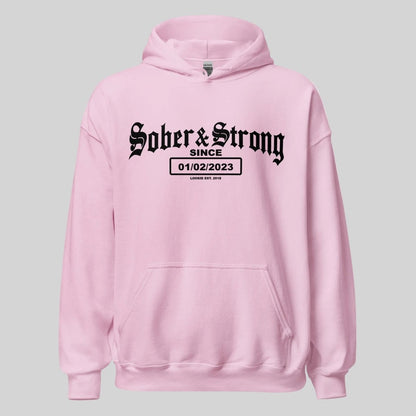 Old School Sober Recovery Hoodie back view (view 37)