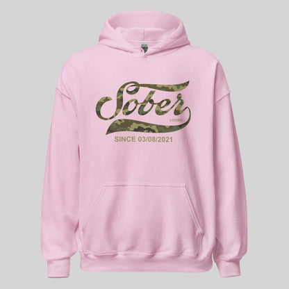 Sober Since Camo Recovery Hoodie product photo (view 20)