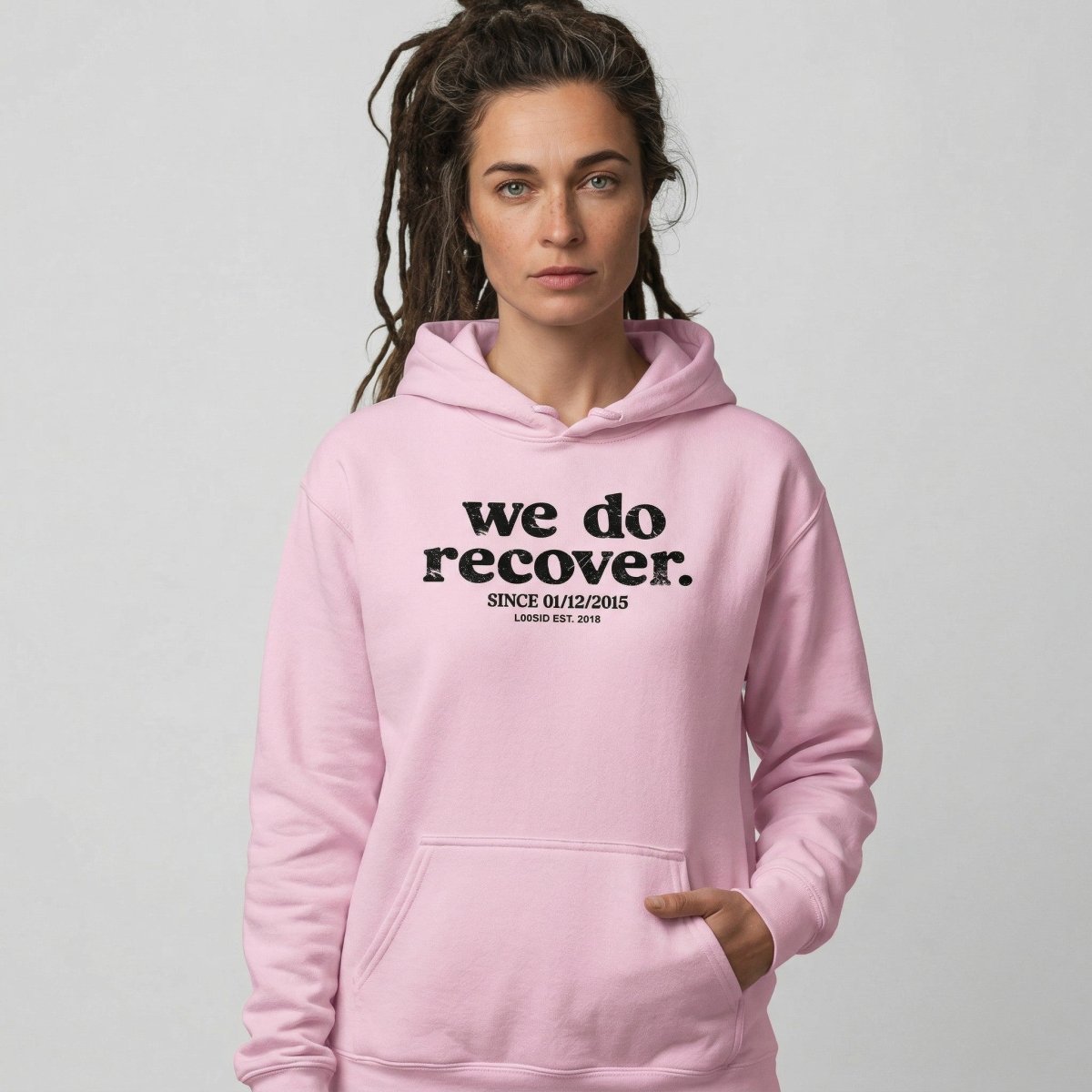 We Do Recover Women's Sober Recovery Hoodie fit detail (view 19)
