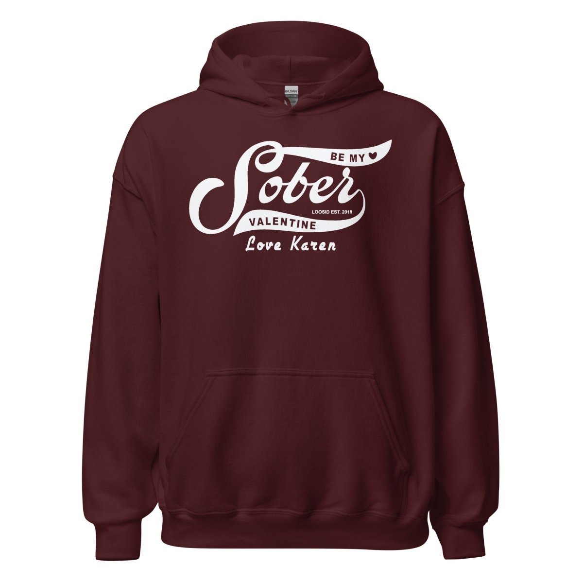 Be My Sober Valentine Hoodie w Personalized Name Recovery Hoodie lifestyle view (view 5)