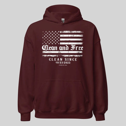 Clean and Free Custom Recovery Date Recovery Hoodie fit detail (view 9)