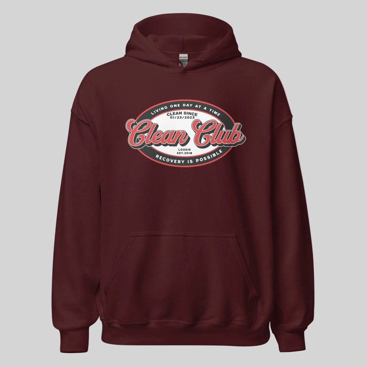 Clean Club Badge Recovery Hoodie back view (view 7)