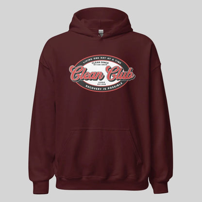 Clean Club Badge Recovery Hoodie back view (view 7)