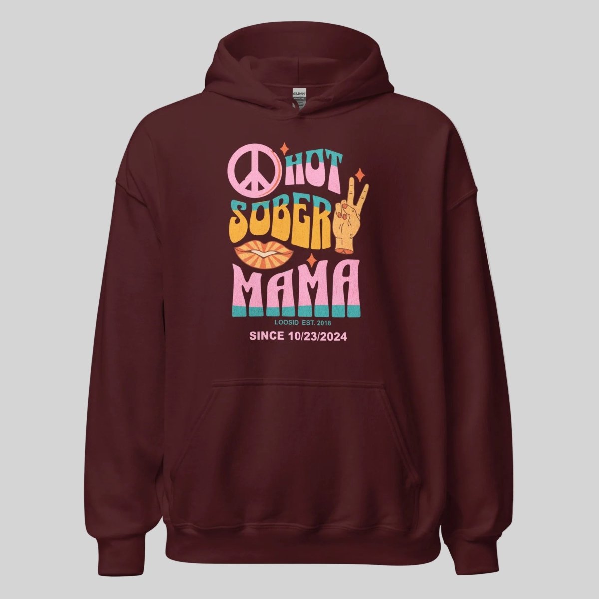 Hot Sober Mama Recovery Hoodie graphic detail (view 14)