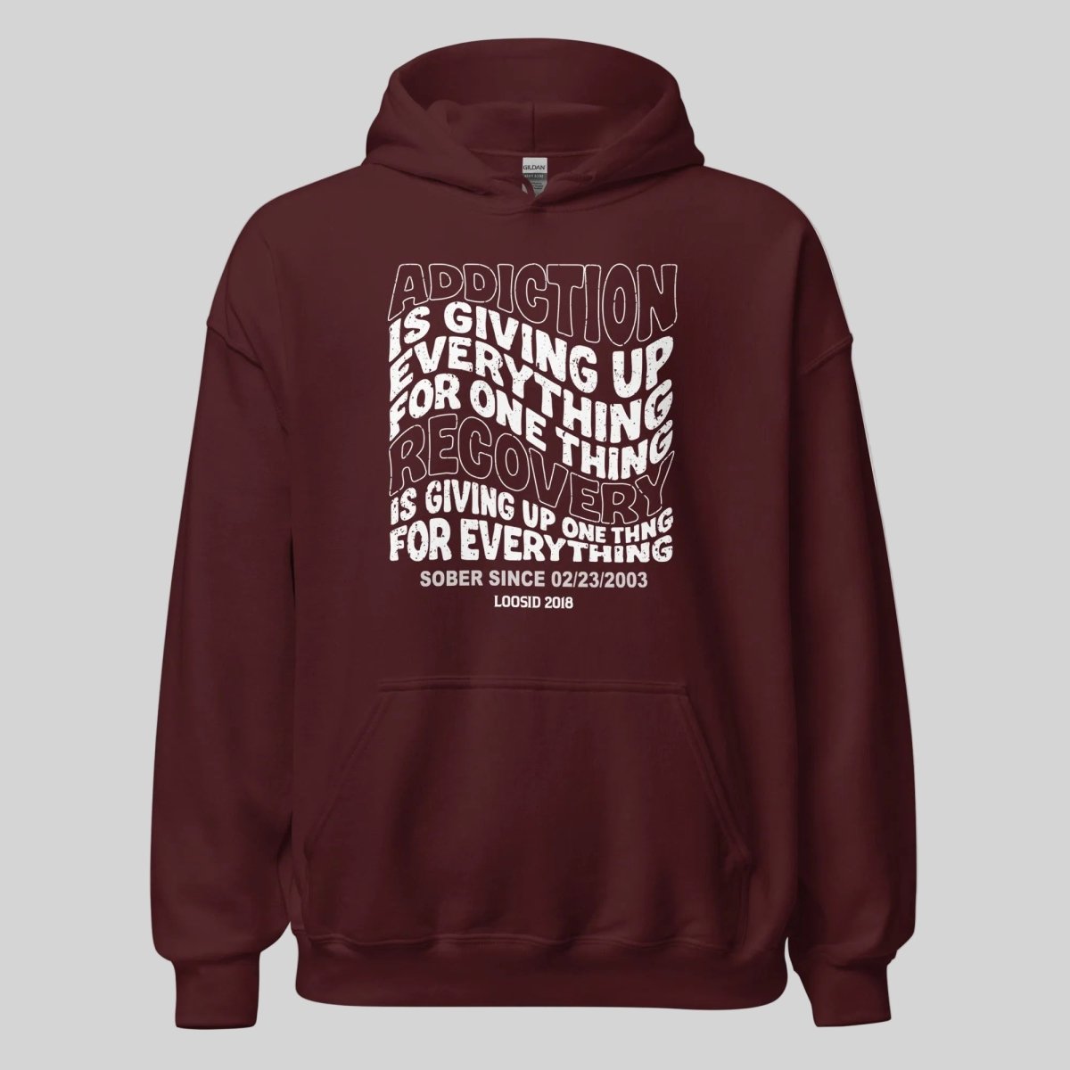 Addiction is Giving up Recovery Hoodie graphic detail (view 24)