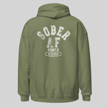 Sober AF Since Recovery Hoodie fit detail (view 29)